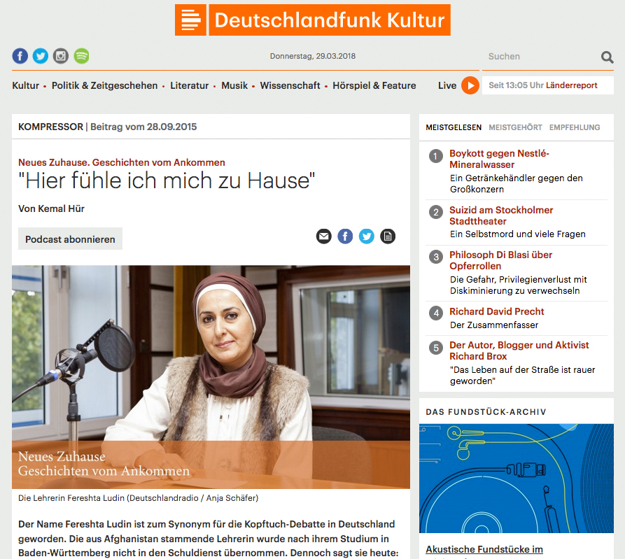 Neues Zuhause, Geschchten vom Ankommen,Studiogast Fereshta Ludin Deutschlandfunk Kultur